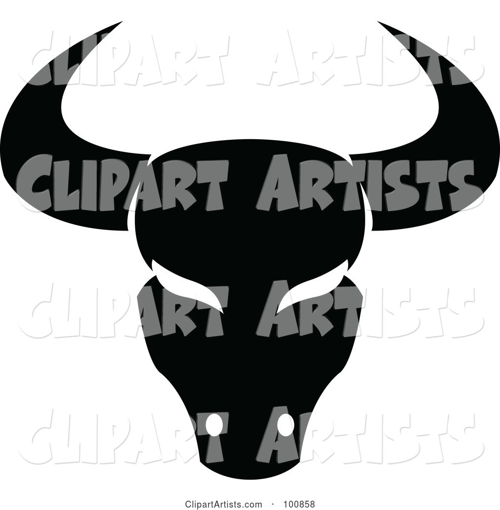Black and White Taurus Bull Zodiac Icon