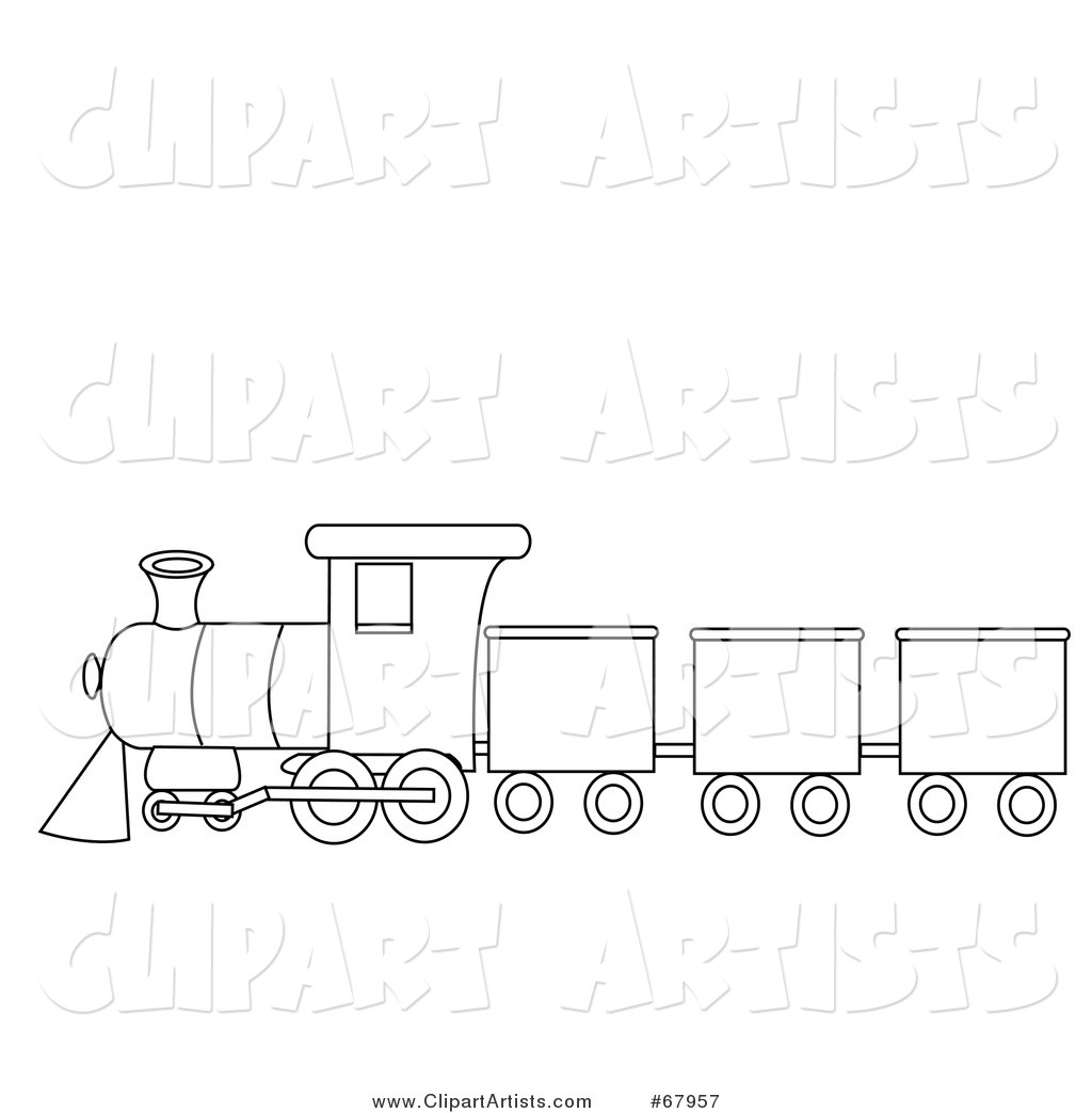 Black and White Train Outline