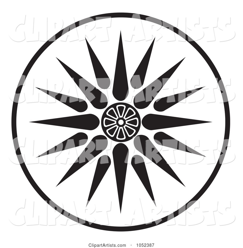Black and White Vergina Sun Macedonia Symbol