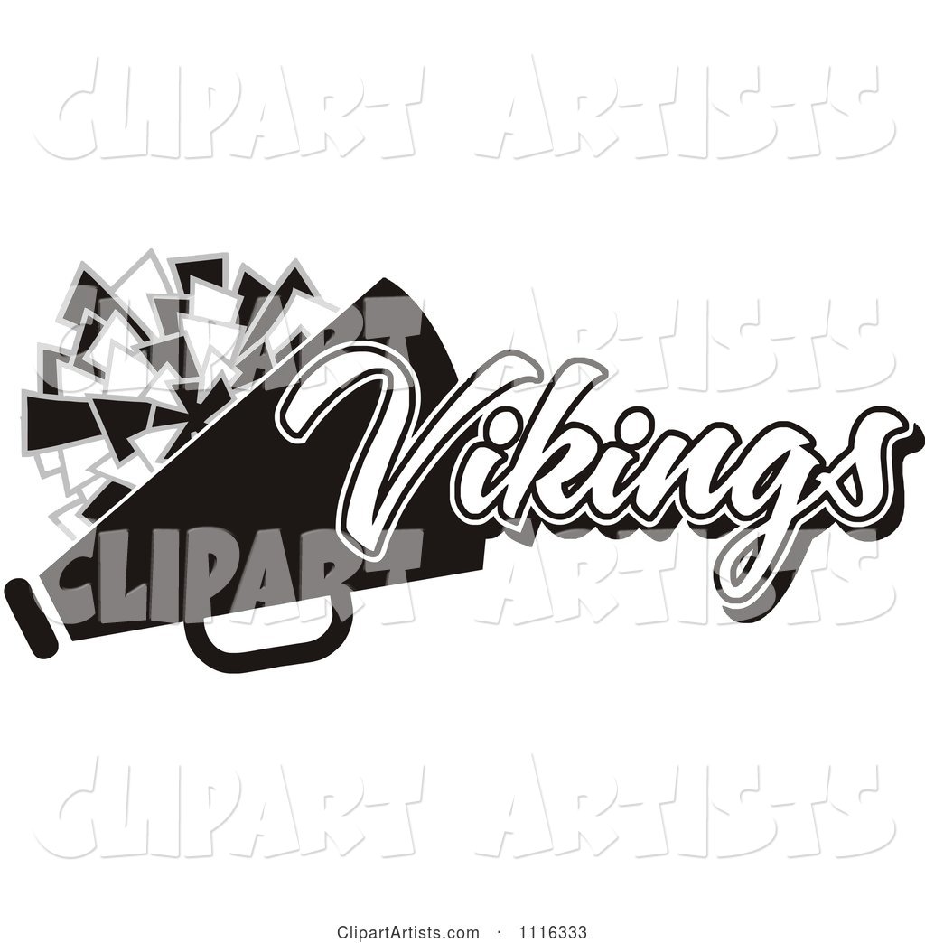 Black and White Vikings Cheerleader Design