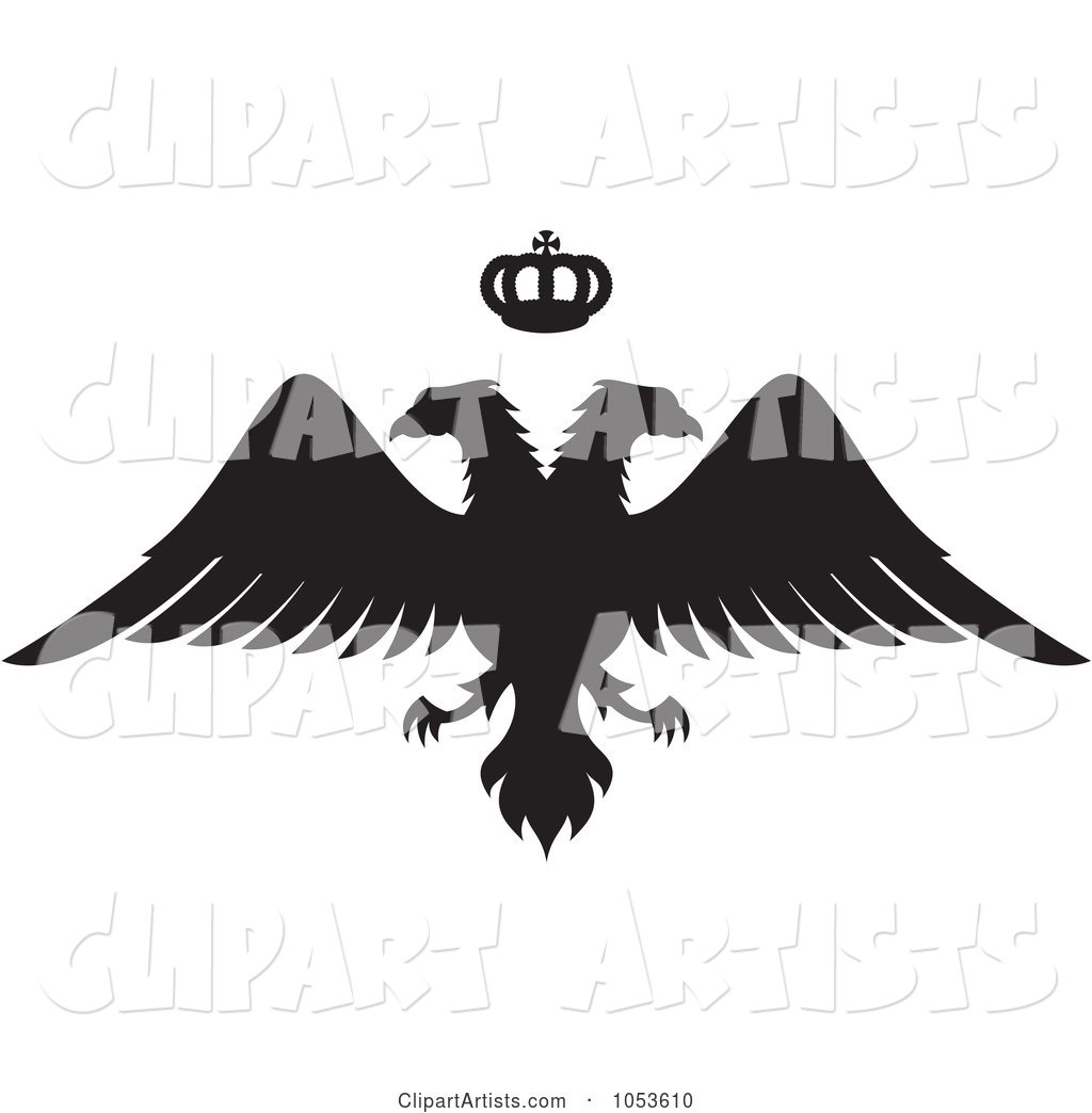 Black Silhouetted Double Headed Eagle and Crown