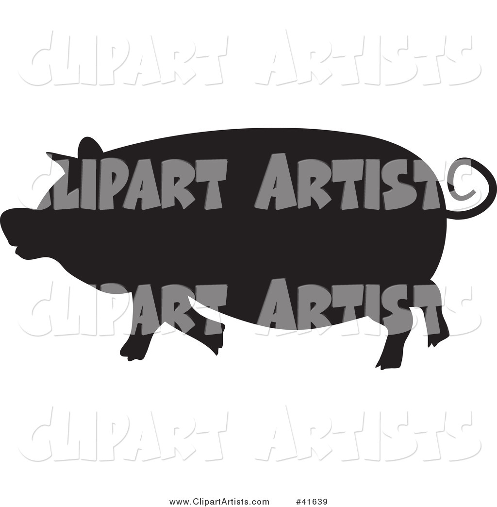 Black Silhouetted Pig