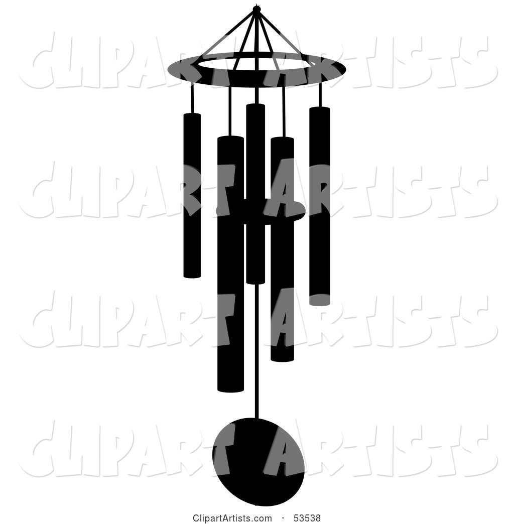 Black Silhouetted Wind Chime