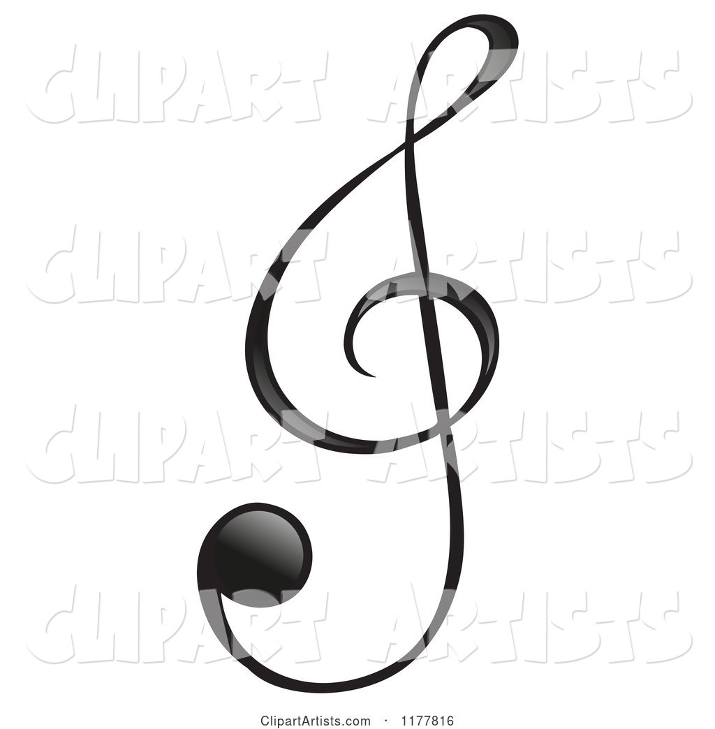 Black Treble Clef Music Note