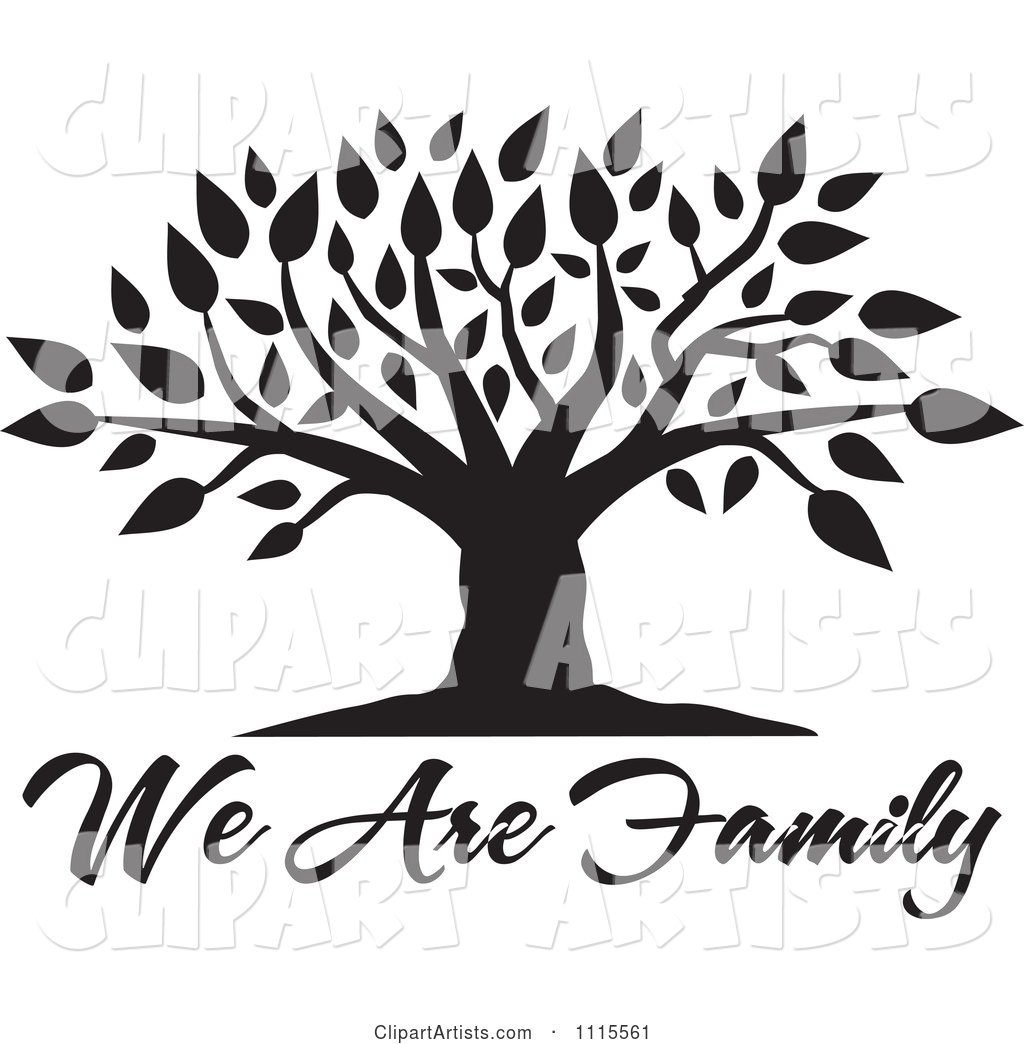 Black Tree over We Are Family Text