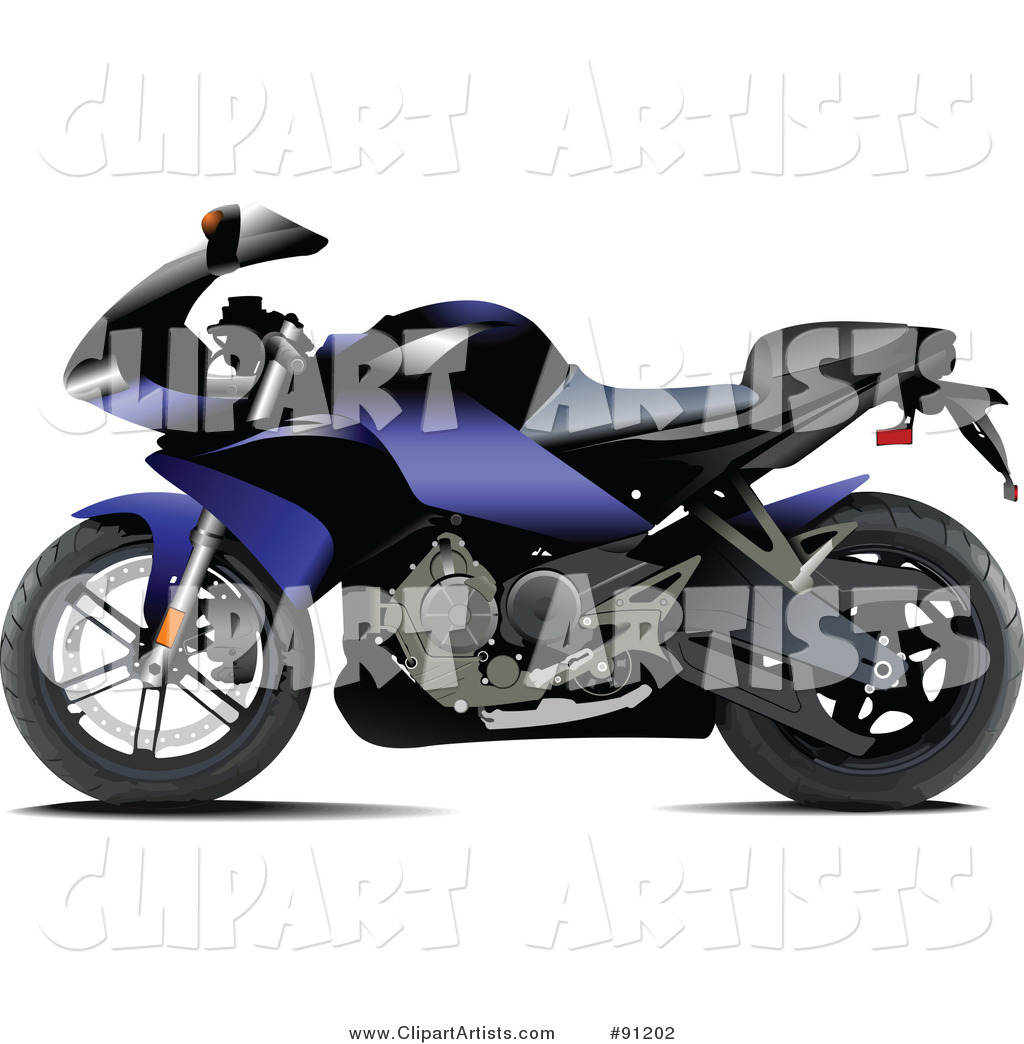 Blue and Black Motorcycle
