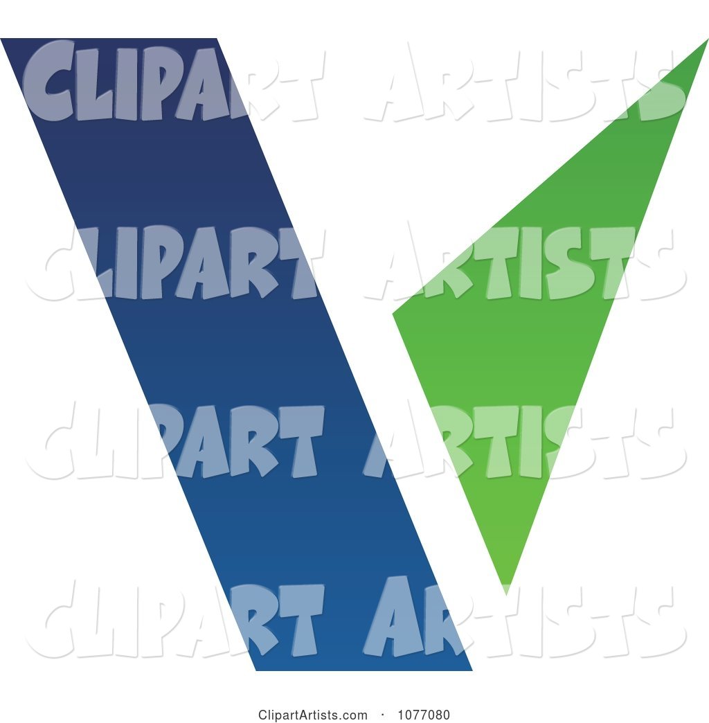 Blue and Green Letter V Logo