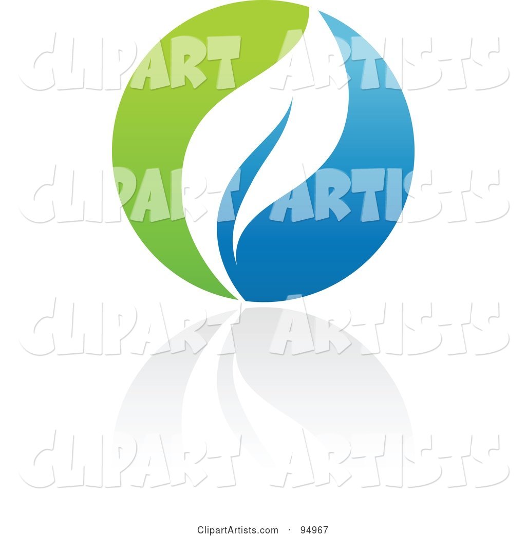 Blue and Green Organic and Ecology Circle Logo Design or App Icon - 2