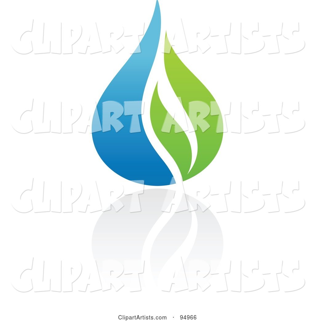 Blue and Green Organic and Ecology Water Drop Logo Design or App Icon - 2