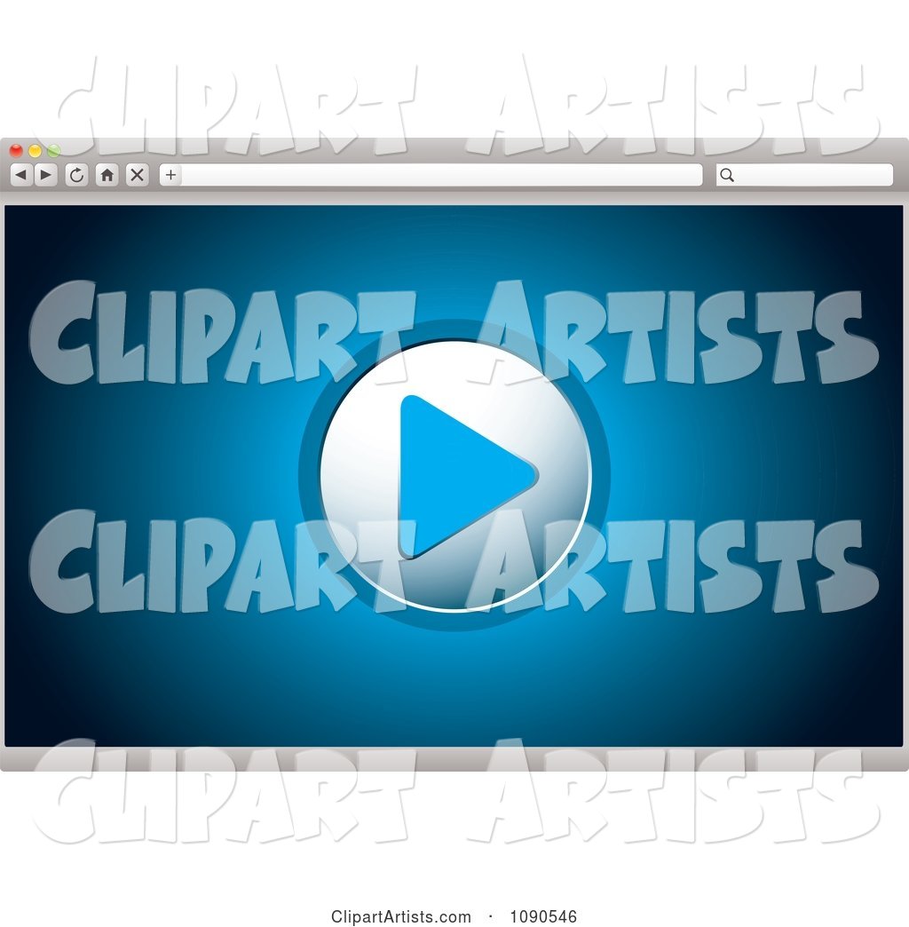 Blue Internet Video Play Icon on a Browser