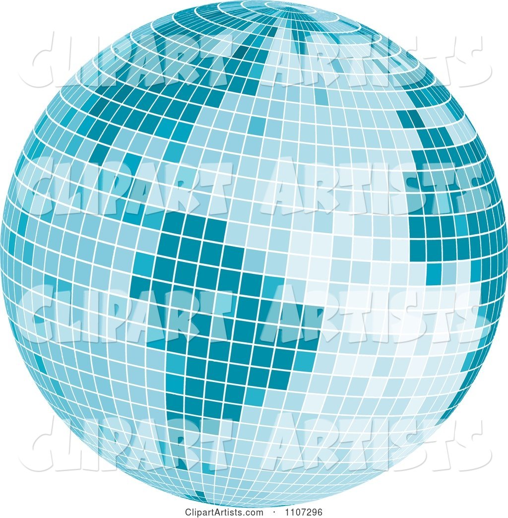 Blue Mosaic Disco Ball Earth