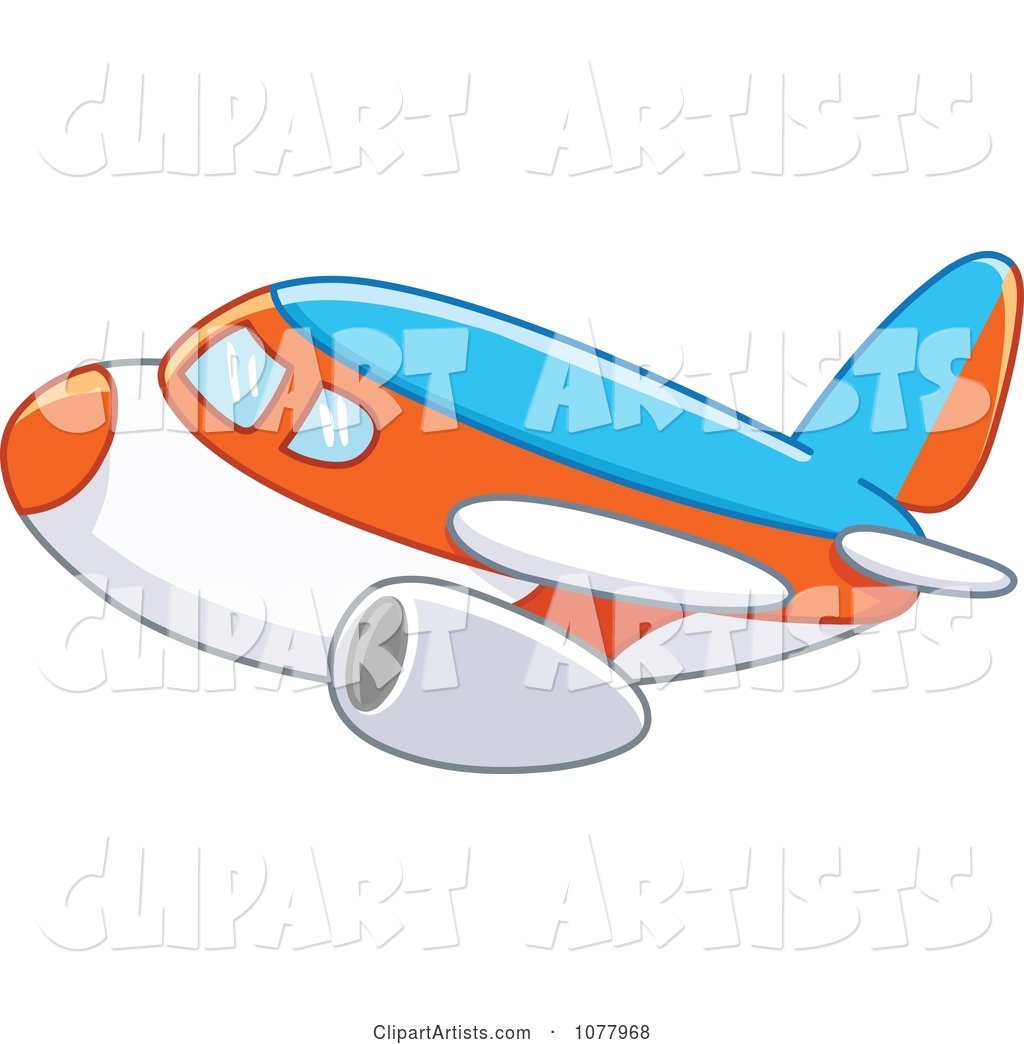 Blue Orange and White Airplane