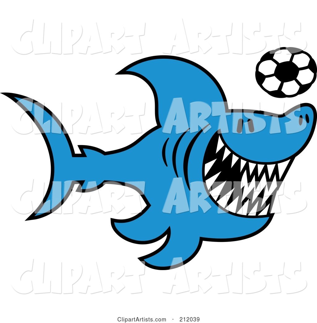 Blue Shark Playing Soccer
