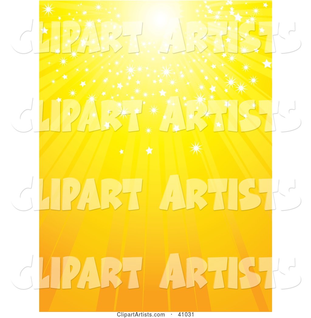Bright Yellow Sun with Sparkling Light, Shining down
