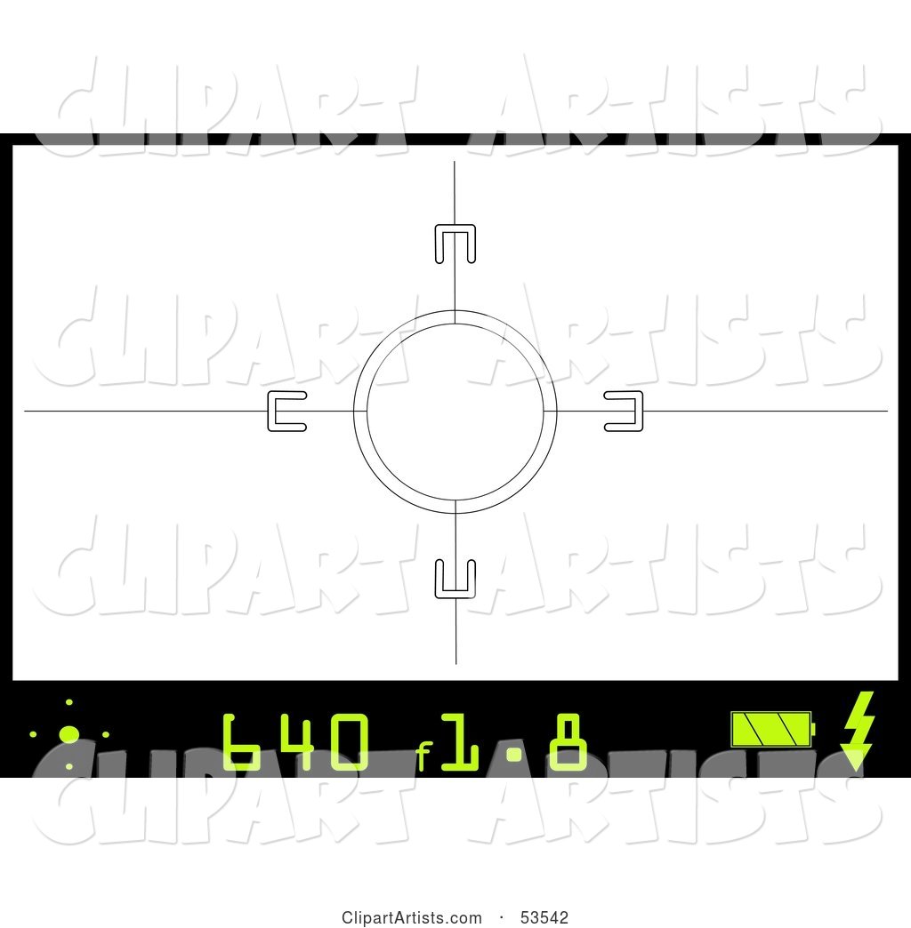 Camera Viewfinder Background with White and Green