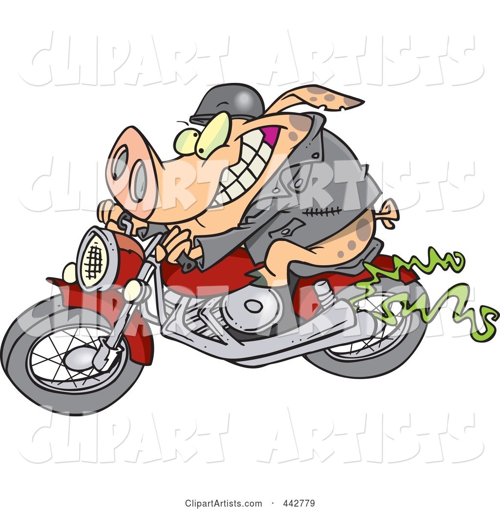 Cartoon Biker Pig