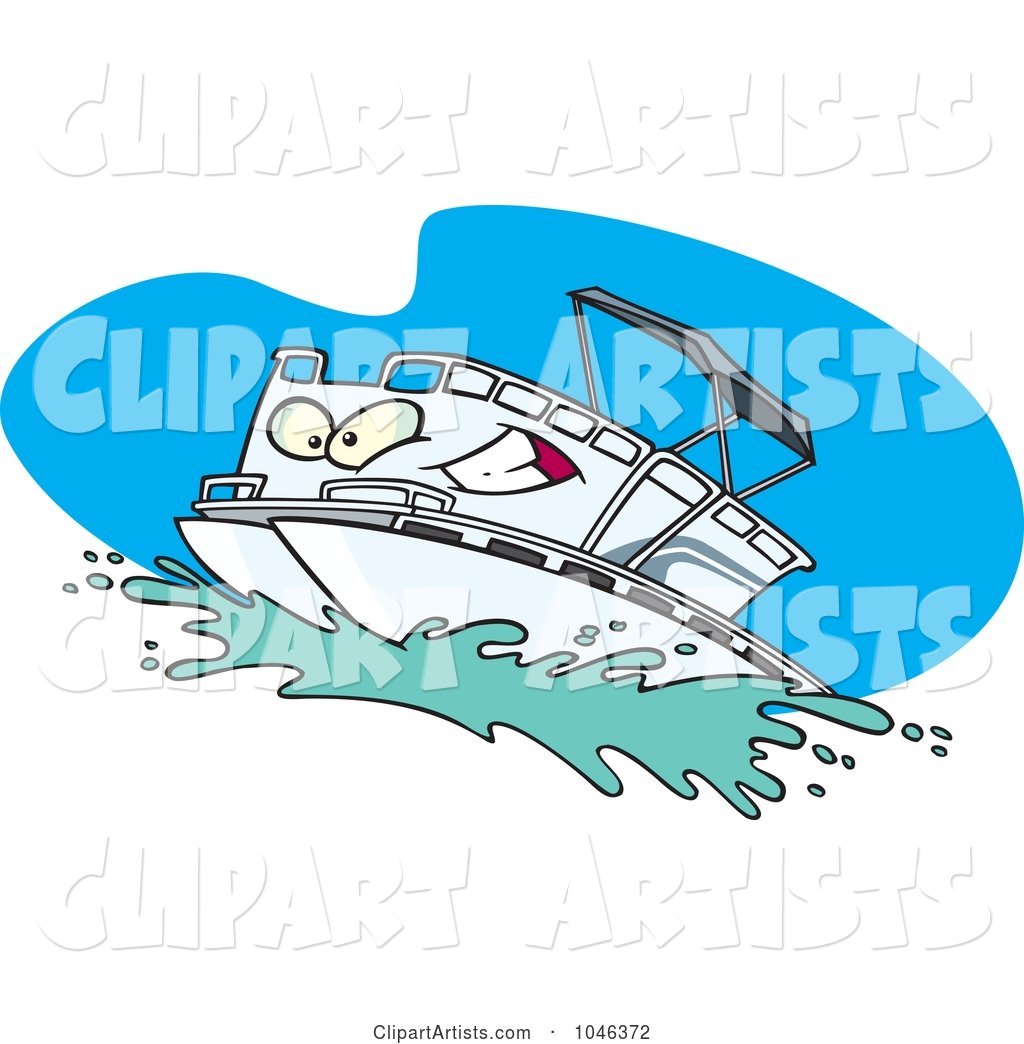 Cartoon Pontoon Boat Character