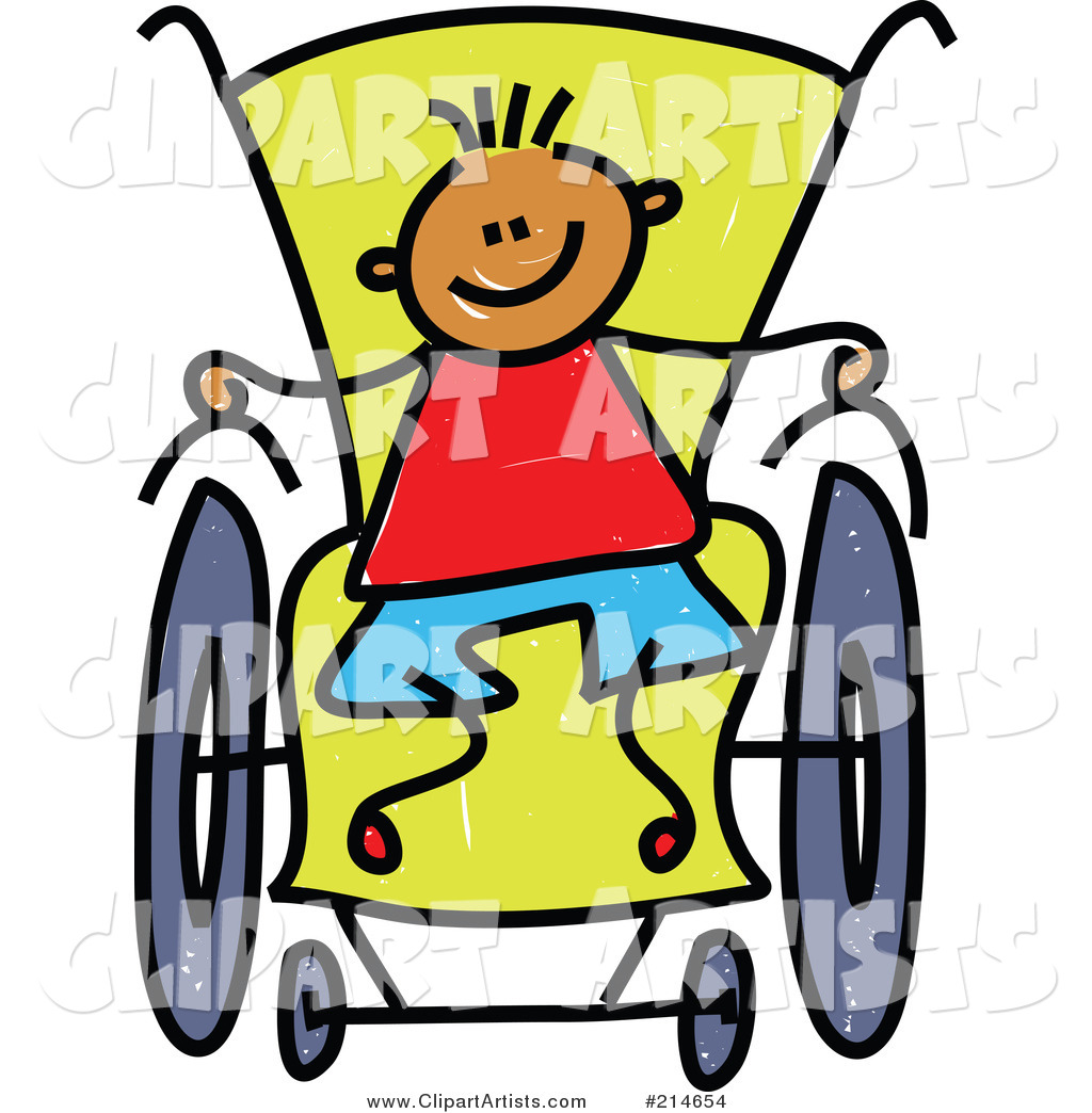 Childs Sketch of a Boy in a Wheelchair