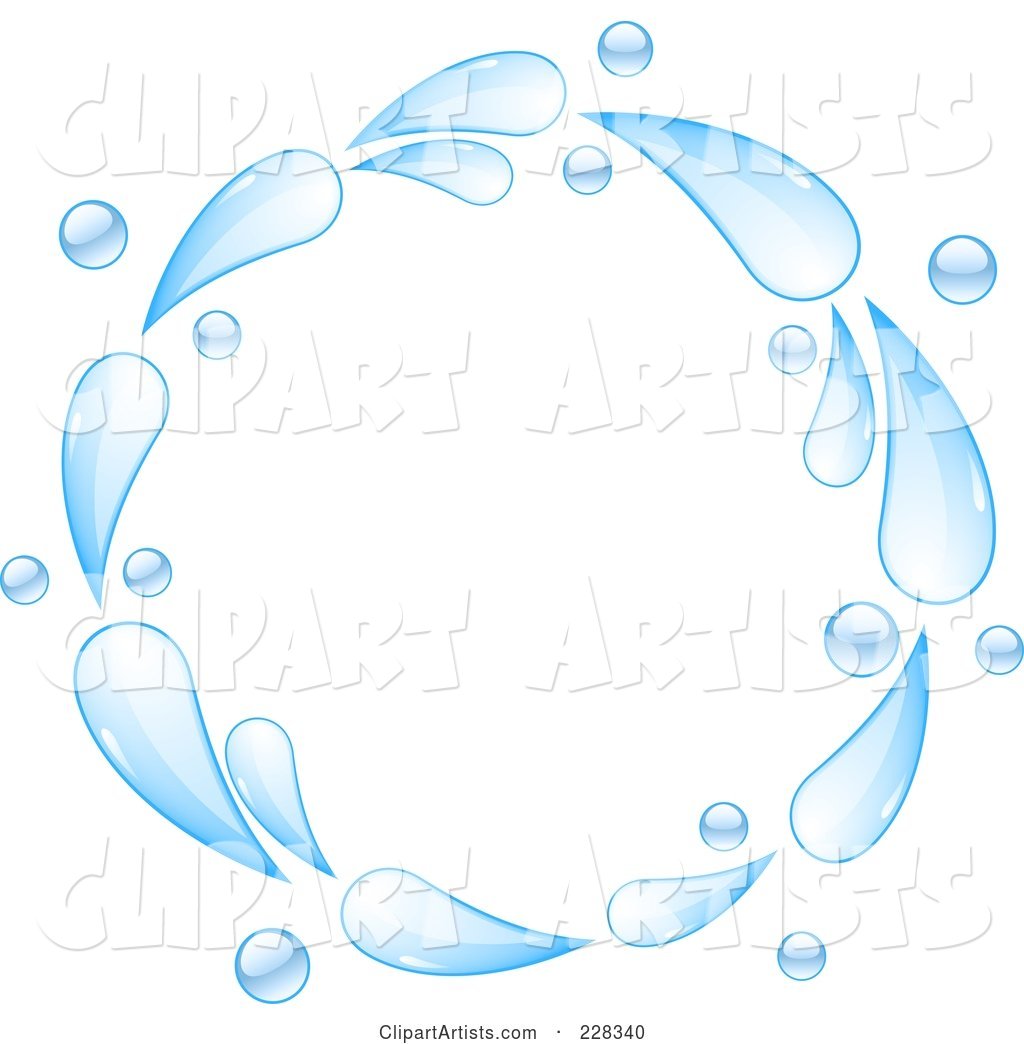 Circle of Blue Water Splashes