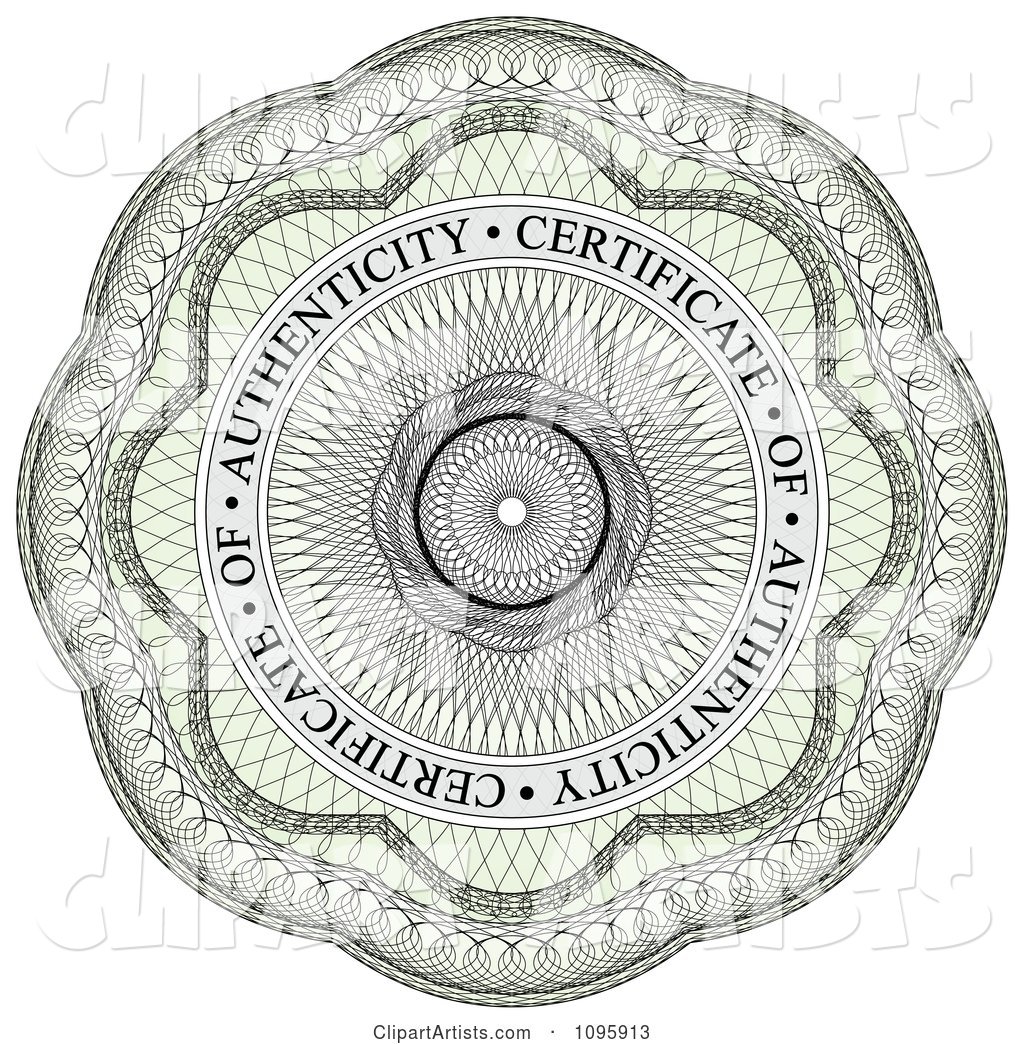 Circular Certificate of Authenticity Guilloche Seal