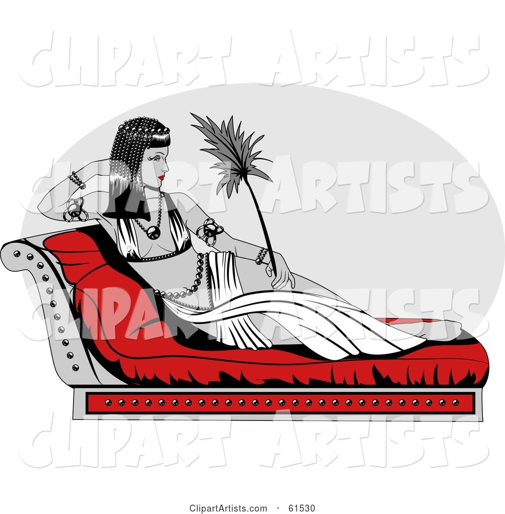 Cleopatra Reclined on a Seat, Holding a Leaf or Feather