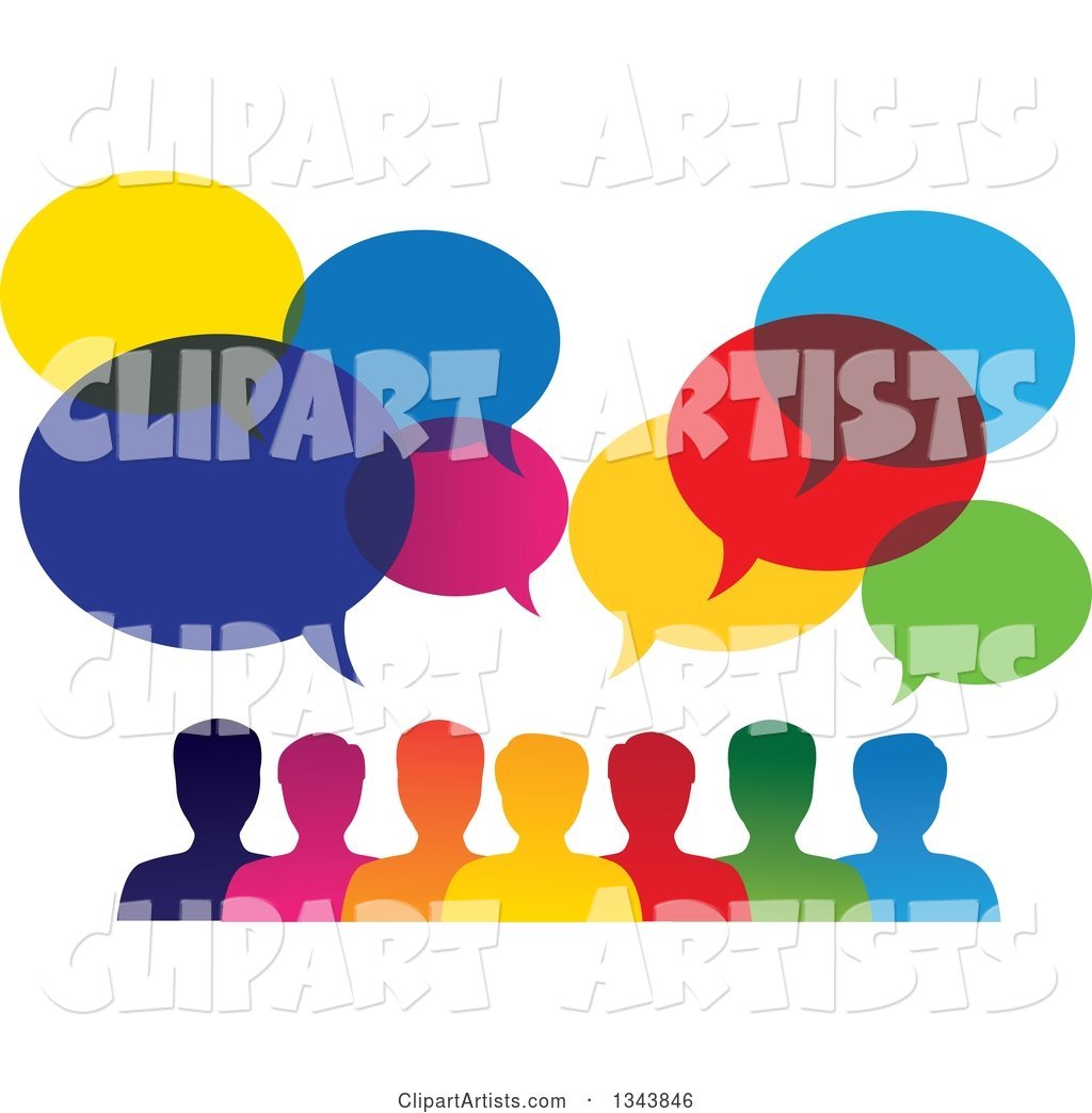Colorful Group of People with Speech Balloons 8