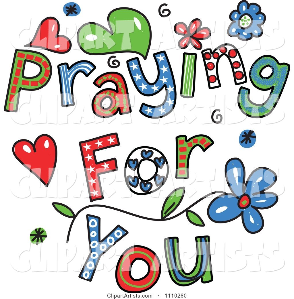 Colorful Sketched Praying for You Text 2
