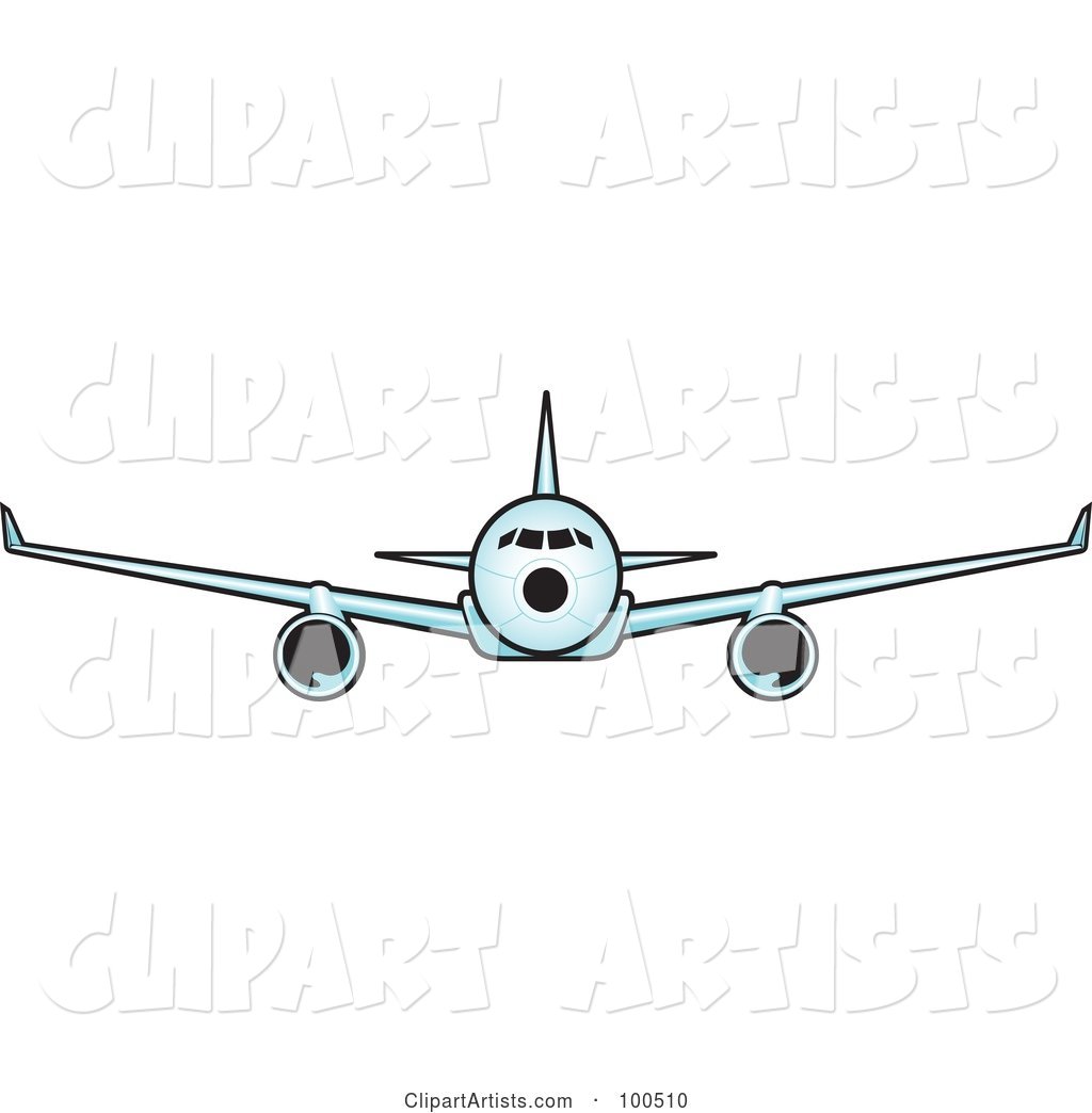 Commercial Airplane Flying Forward