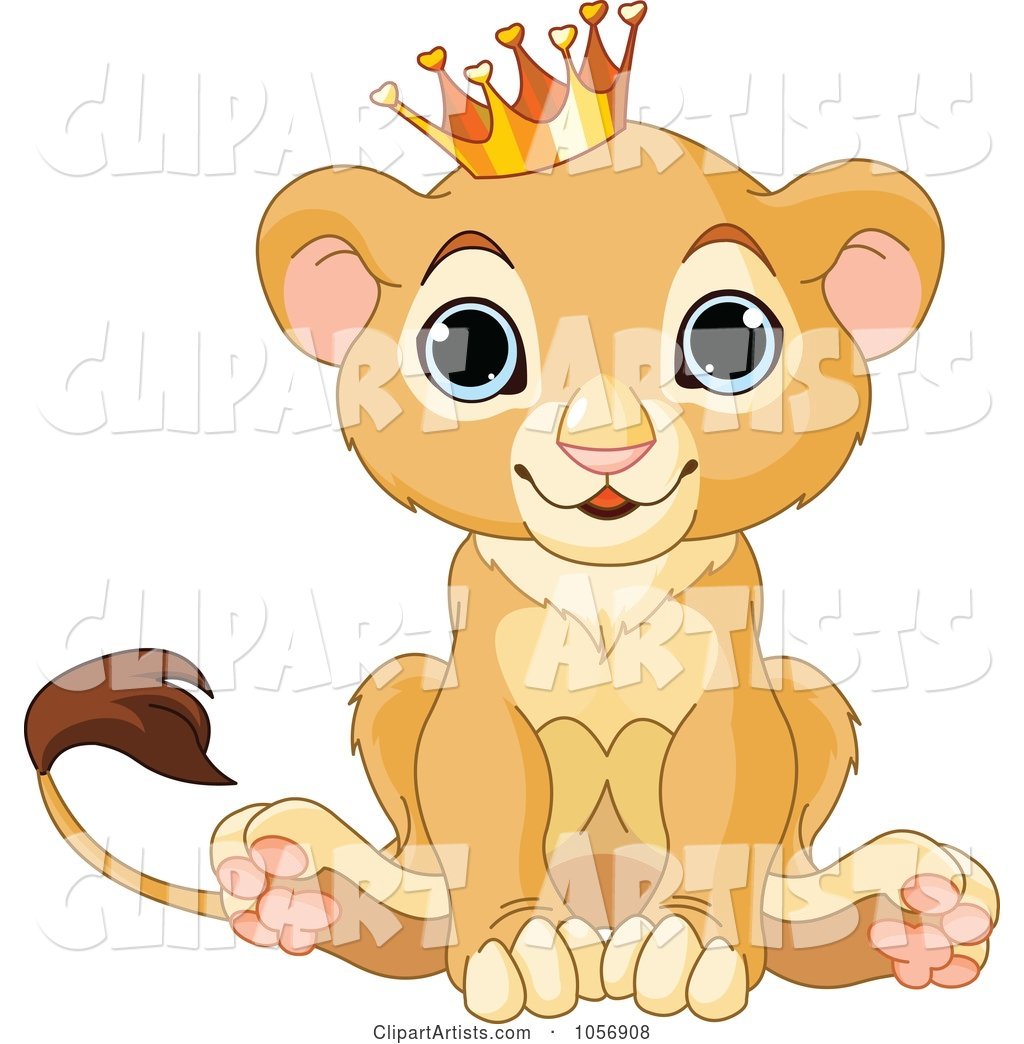 Cute Baby Boy Lion Wearing a Crown