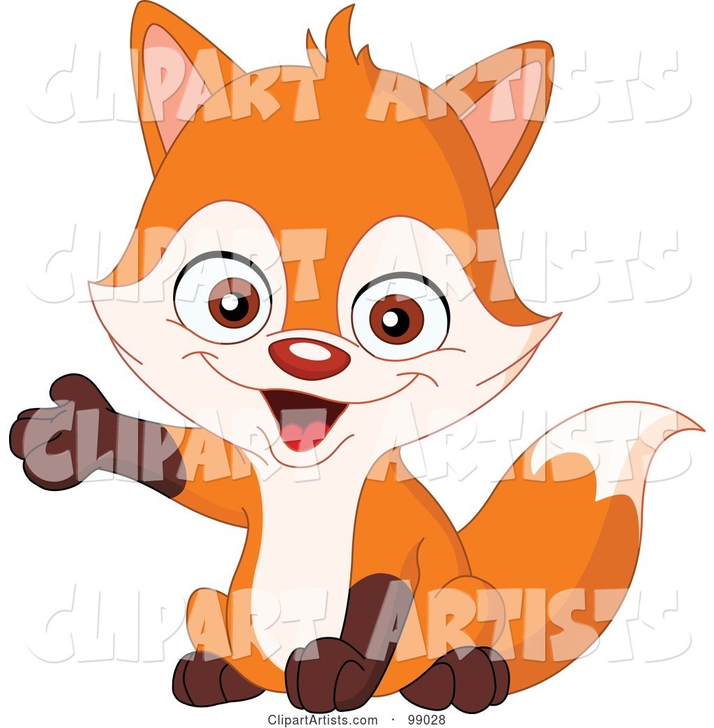 Cute Little Fox Presenting with One Paw