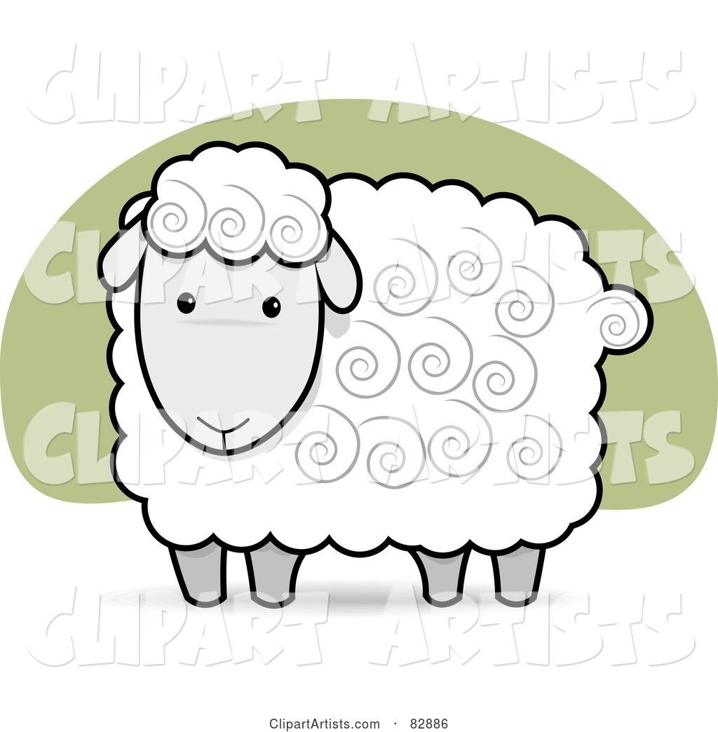 Cute White and Gray Sheep with Swirls in His Hair
