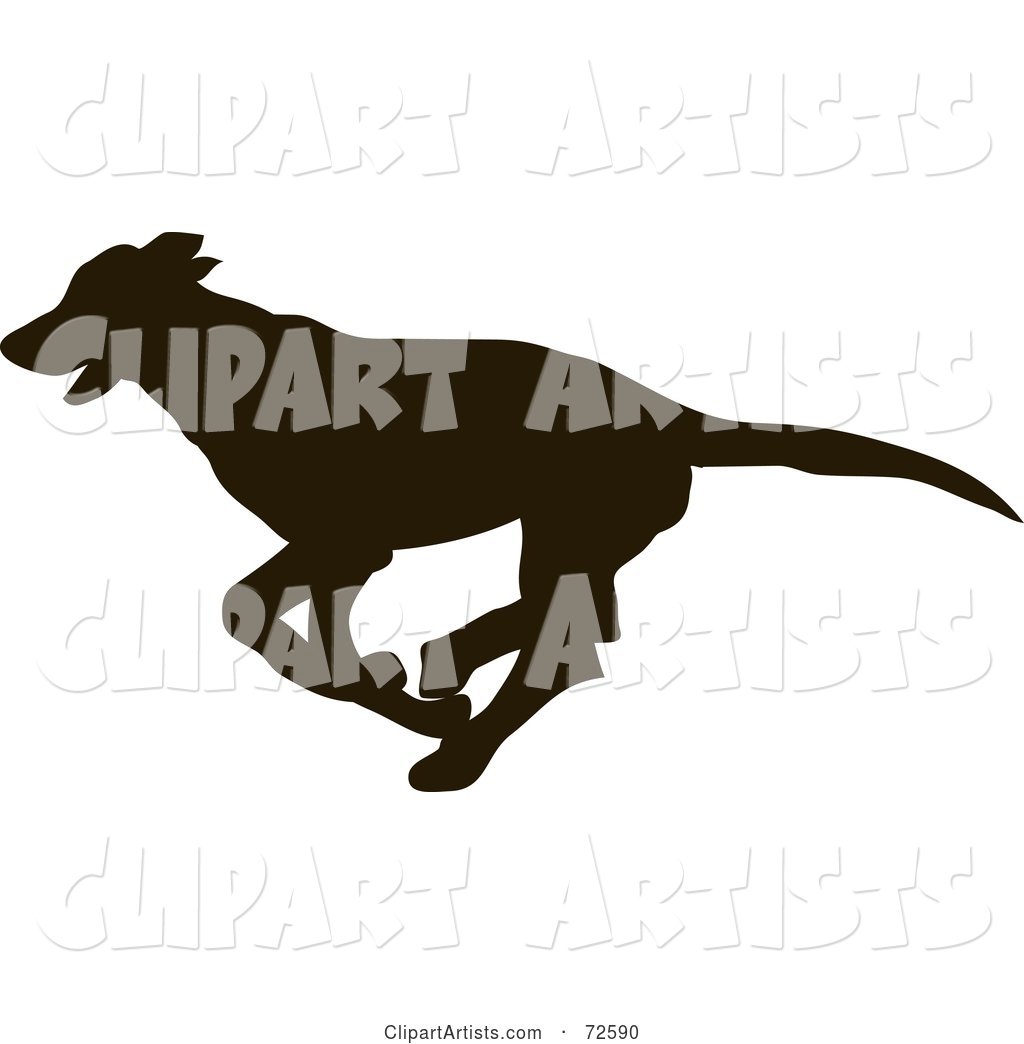 Dark Brown Greyhound Dog Silhouette