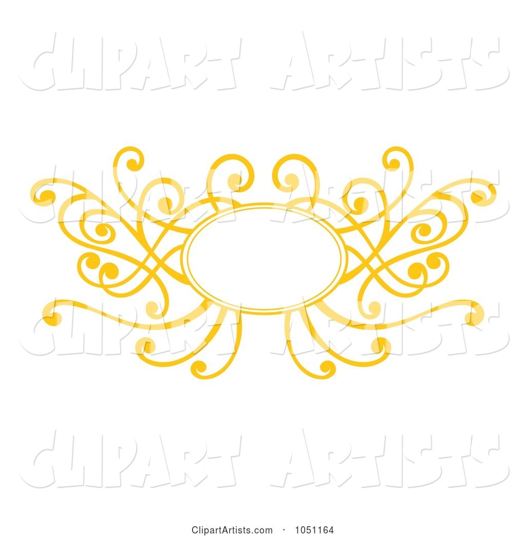 Decorative Yellow Swirl Frame