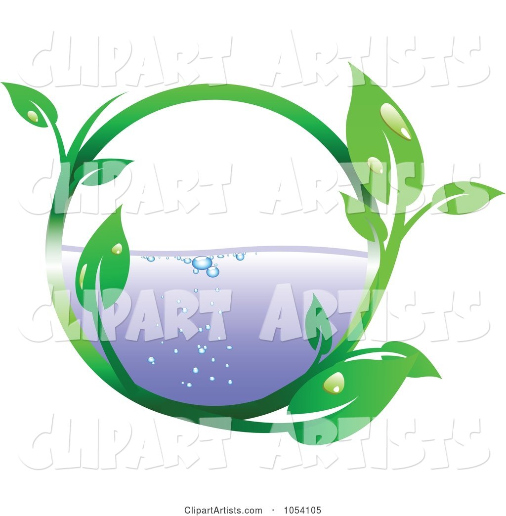 Dewy Leaf Vine Circling Water