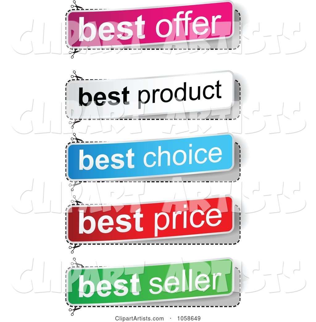 Digital Collage of Best Seller, Price, Choice, Product and Offer Banners