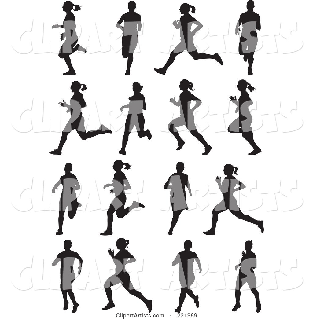 Digital Collage of Black and White Women Running