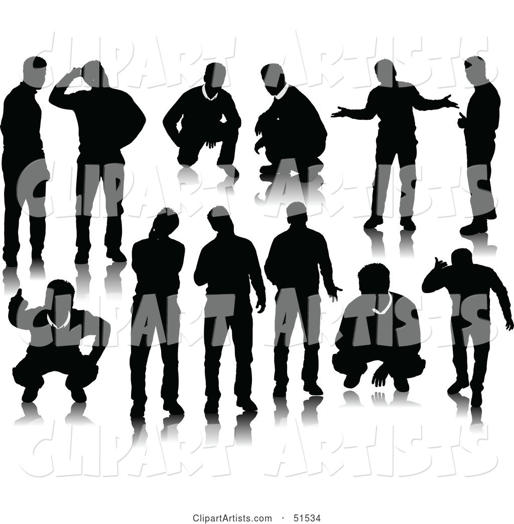 Digital Collage of Black Men Silhouettes