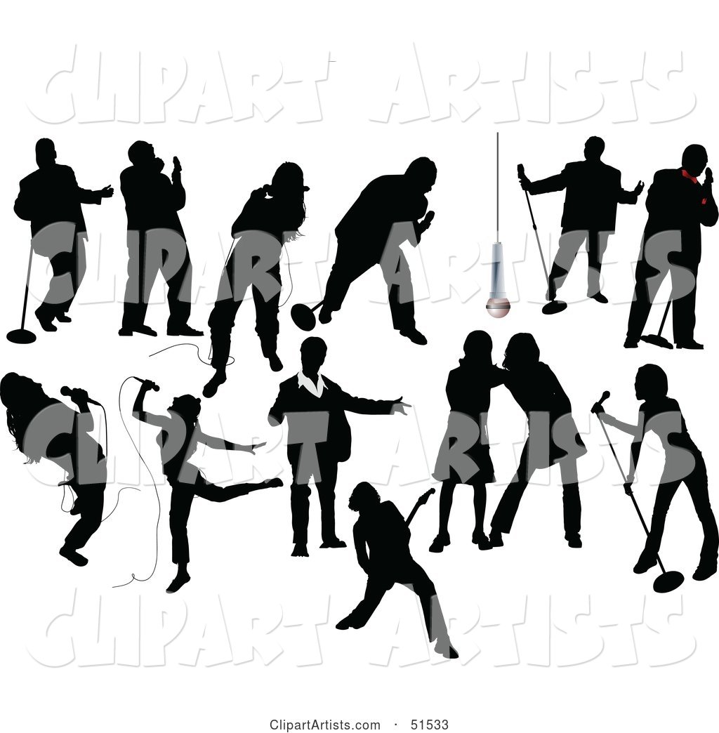 Digital Collage of Black Musician Silhouettes