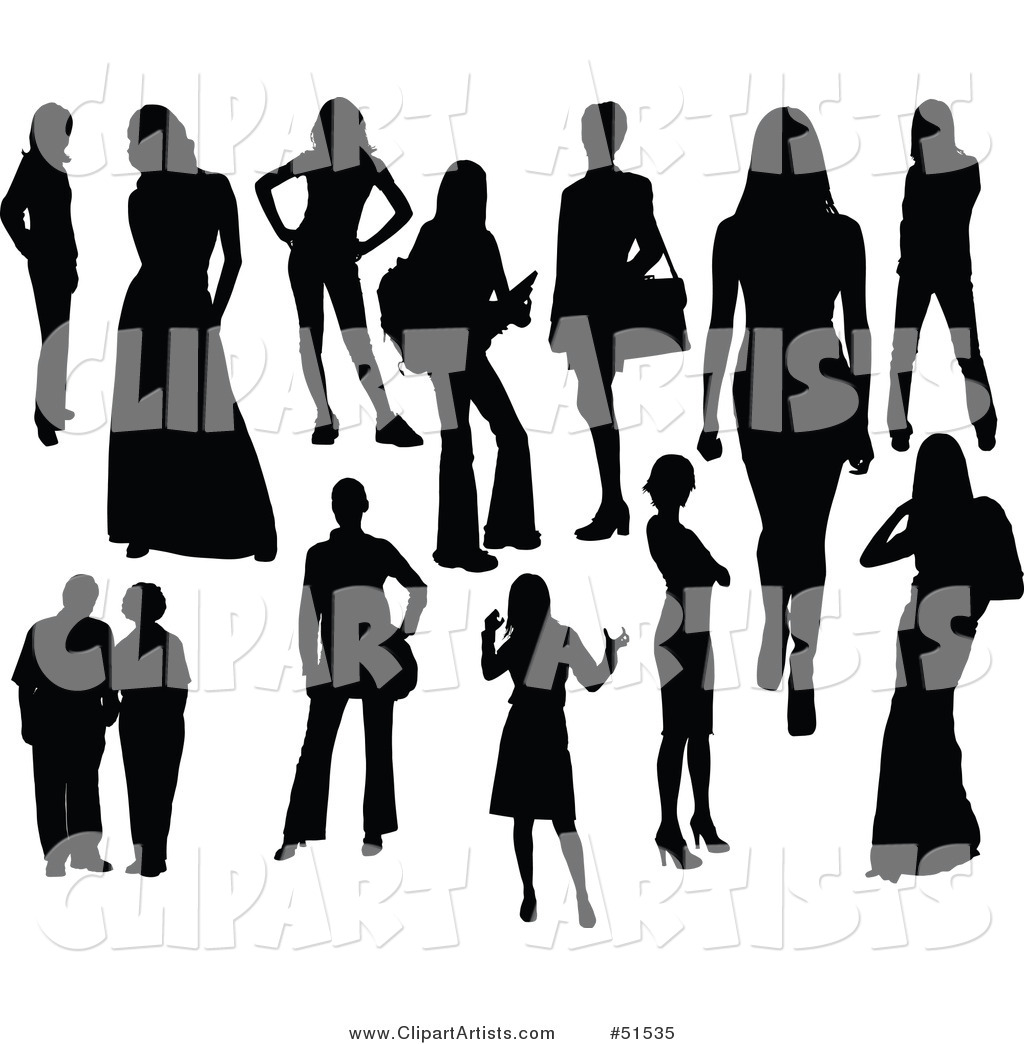 Digital Collage of Black Women Silhouettes