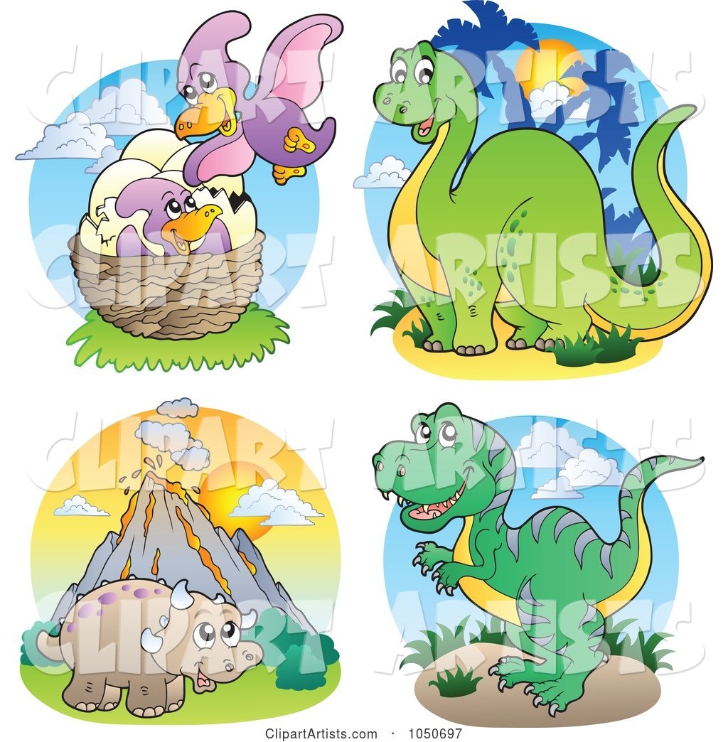 Digital Collage of Dinosaur Logos - 2