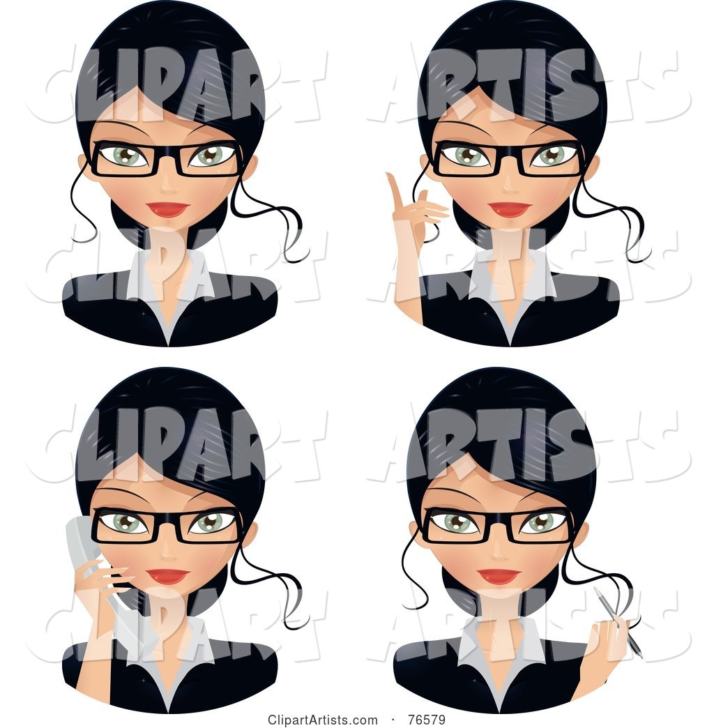 Digital Collage of Female Secretary Faces