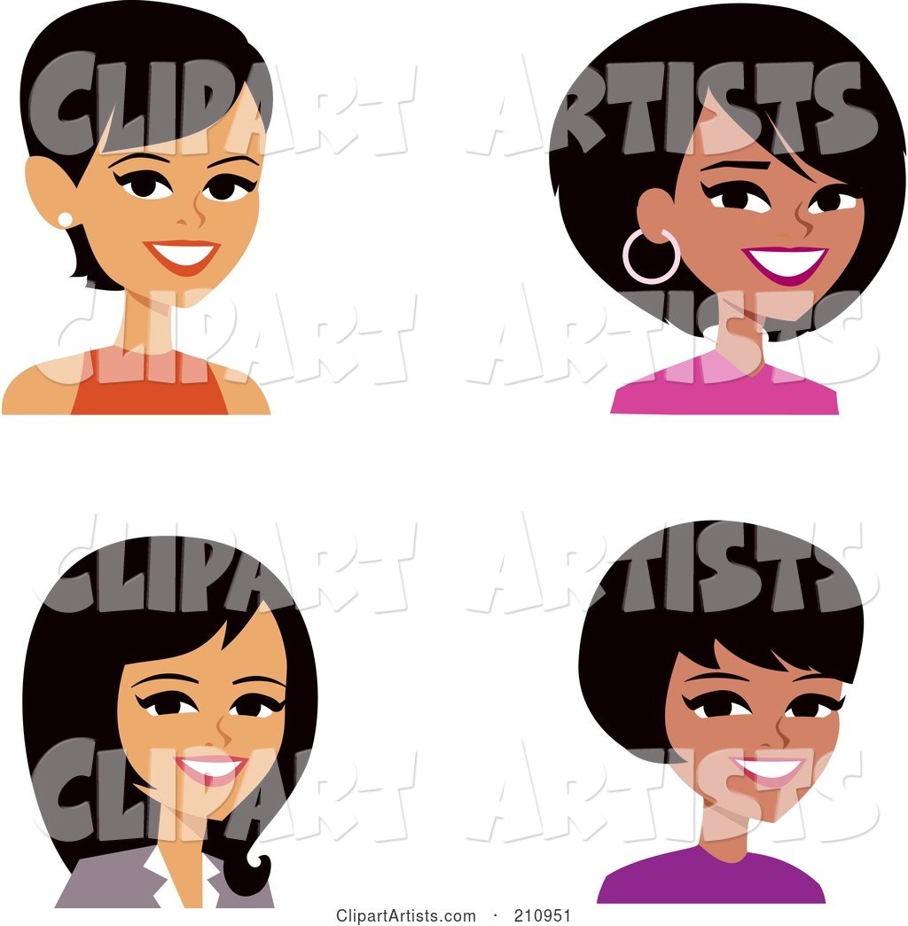 Digital Collage of Four Professional Women Avatars