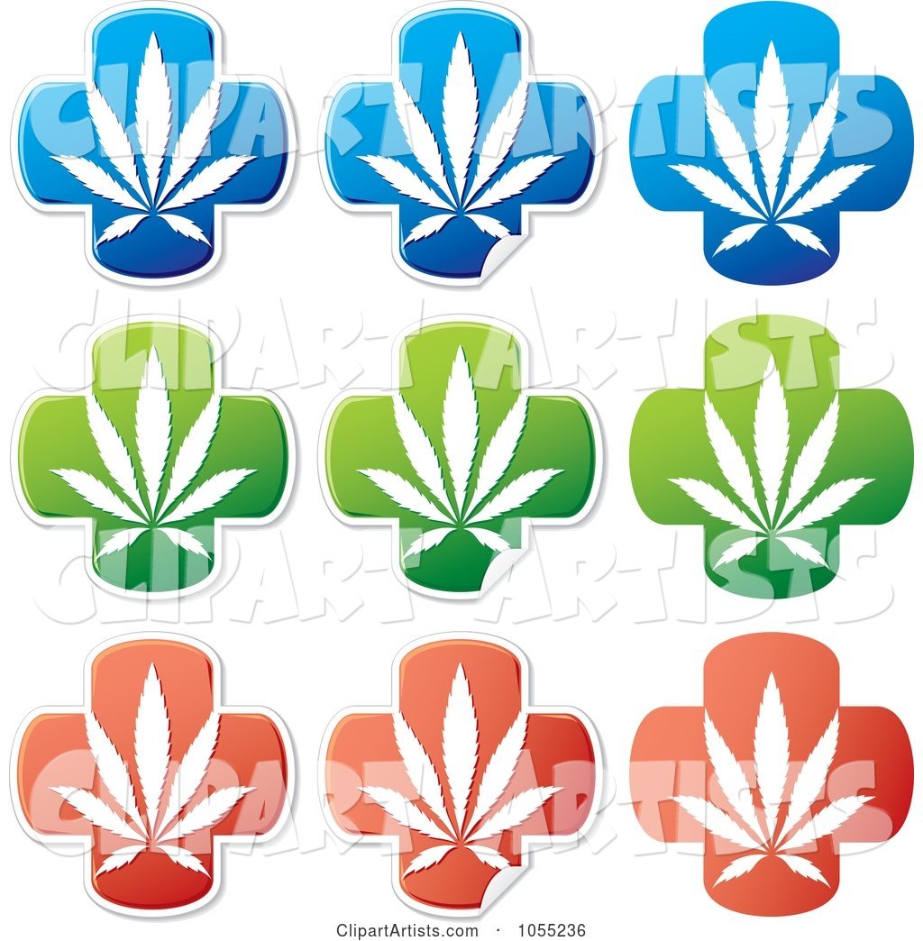 Digital Collage of Medical Marijuana Stickers