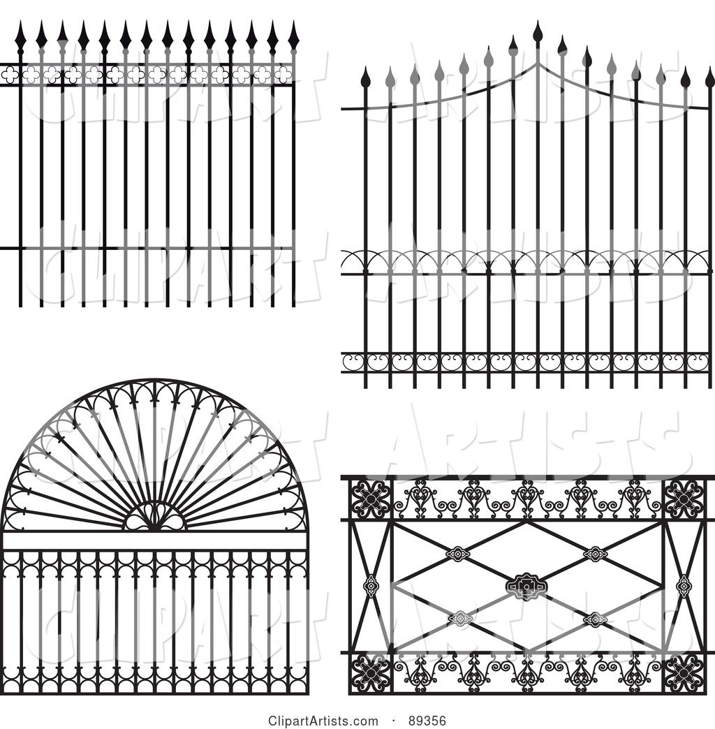 Digital Collage of Ornate Wrought Iron Fencing - Version 7