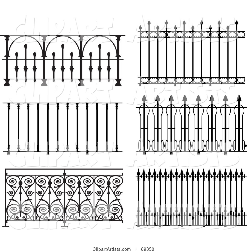 Digital Collage of Ornate Wrought Iron Fencing - Version 9