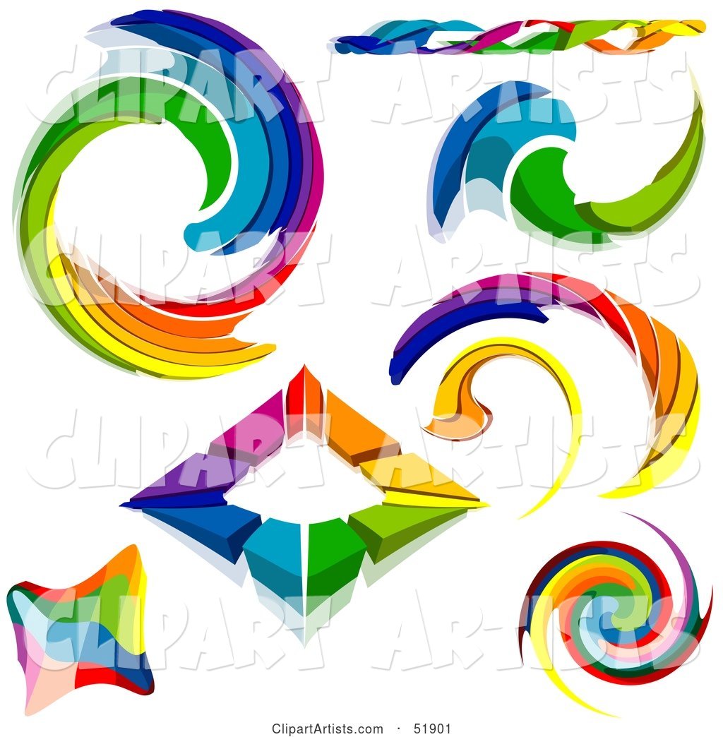 Digital Collage of Rainbow Logo Designs - Version 2