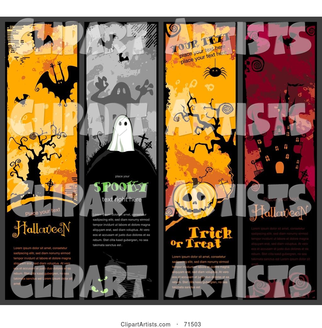 Digital Collage of Vertical Halloween Website Headers