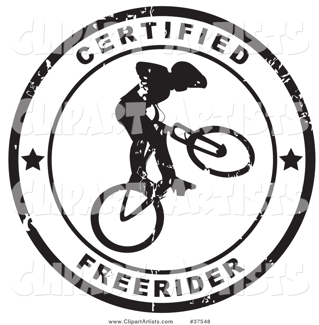 Distressed Black and White Certified Freerider Seal