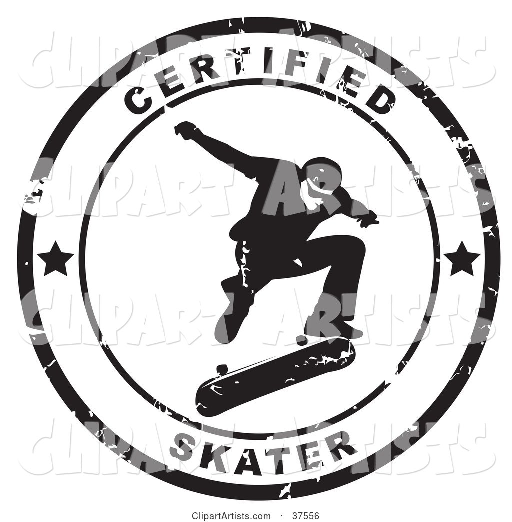 Distressed Black and White Certified Skater Seal