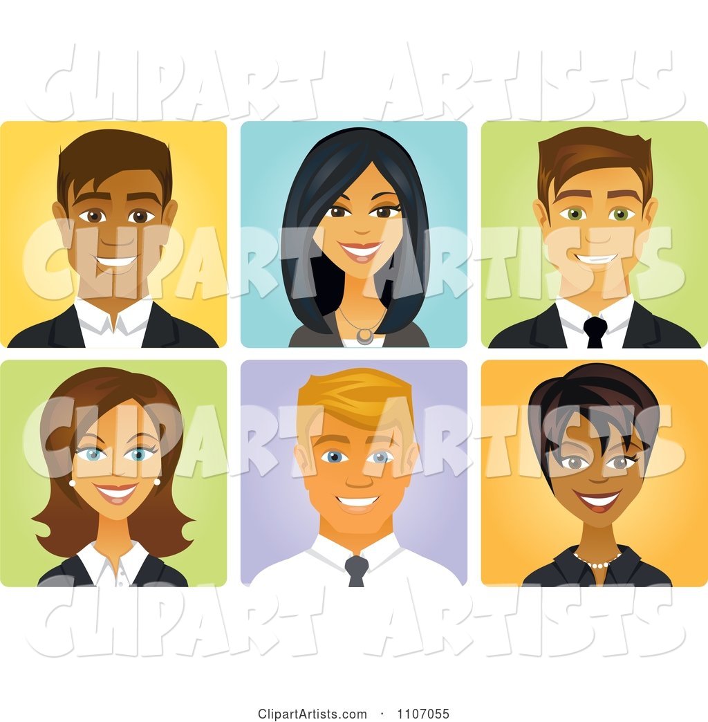 Diverse Business Men and Women Avatars